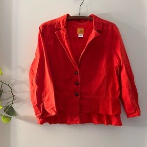 Ruby Rd. Tangerine Cropped Blazer size 12